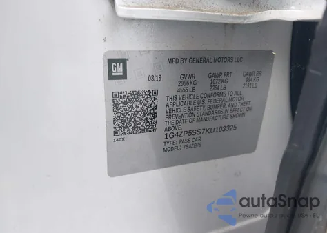 2019 Buick Lacrosse Fwd Essence from USA, damaged, VIN 1G4ZP5SS7KU103325